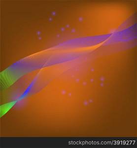 Abstract Colorful Wave on Brown Light Background. Abstract Colorful Wave