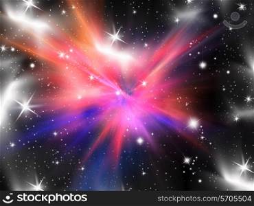 Abstract colourful background with glowing stars