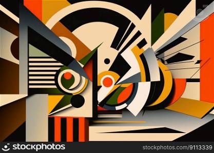 abstract composition in a style of supermatism. Creative geometric background created by generative AI