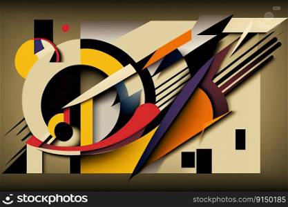 abstract composition in a style of supermatism. Creative geometric background created by generative AI