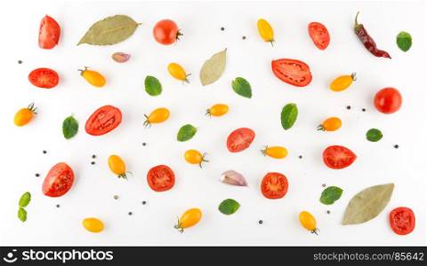 Abstract composition of vegetables. Vegetable pattern. Food background. Flat lay, top view.