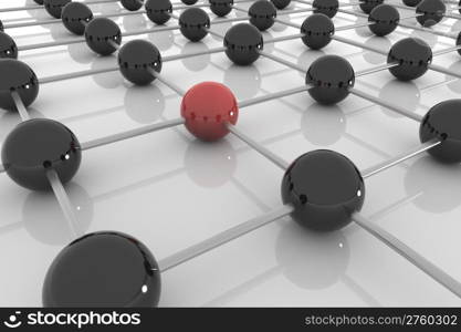 Abstract concept of social global network- 3D rendering