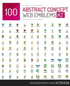 abstract concept web internet logo mega set. Mega collection of 100 abstract concept web internet logo icons