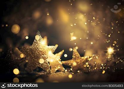 Abstract congratulatory luxury background with golden stars. Neural network AI generated art. Abstract congratulatory luxury background with golden stars. Neural network AI generated