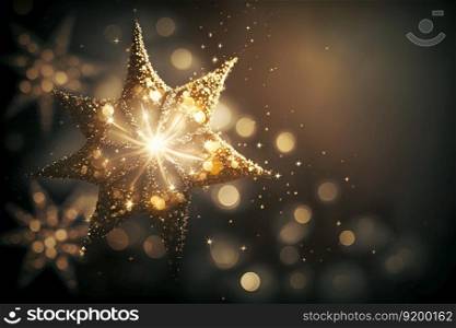 Abstract congratulatory luxury background with golden stars. Neural network AI generated art. Abstract congratulatory luxury background with golden stars. Neural network AI generated