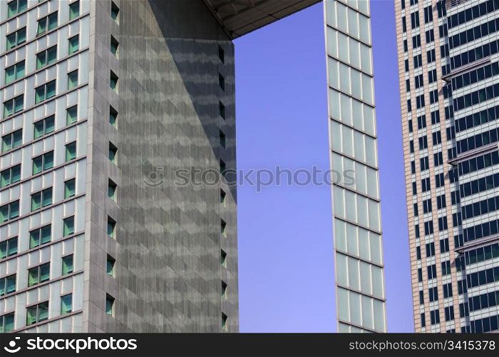 Abstract contemporary architecture of corporate office buildings