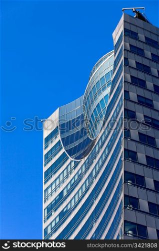 Abstract contemporary shape of an original office building in city downtown