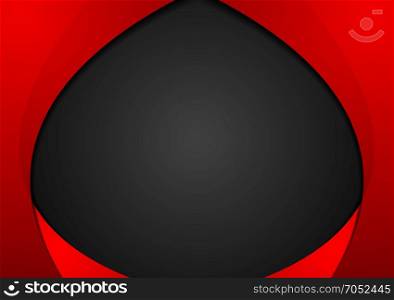 Abstract contrast red black wavy corporate background