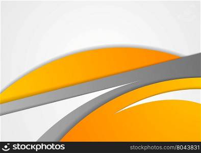 Abstract corporate orange grey wavy background. Abstract bright grey orange wavy background. Corporate style brochure design. Contrast waves graphic illustration