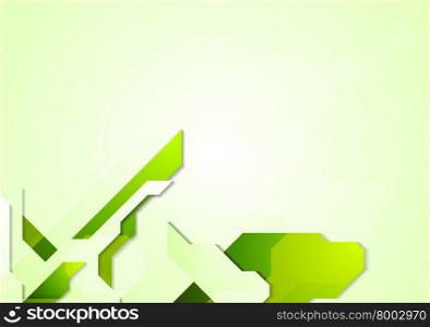 Abstract corporate technology background. Bright green technology elements background. Geometric illustration for corporate web and print design