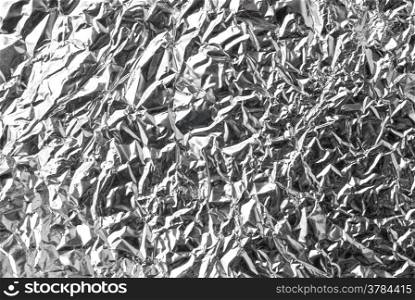 Abstract corrugated silver background sheet.