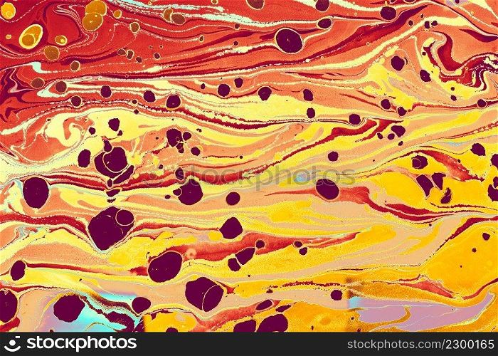 Abstract creative marbling pattern for fabric. Ebru marble effect surface pattern design for print
