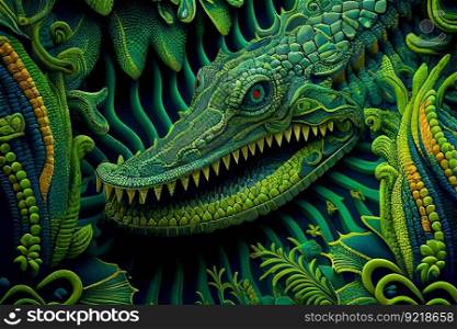 Abstract Crocodile Background.  Generative AI
