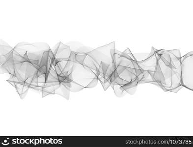 Abstract curved black lines on white