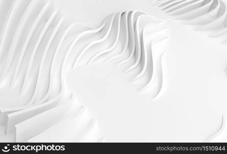 Abstract Curved Shapes. White Circular Background. Abstract background. 3d illustration