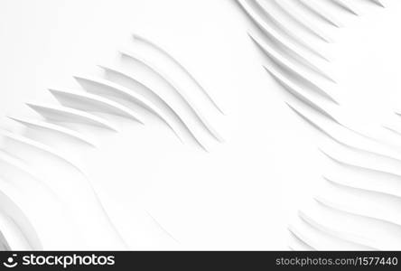 Abstract Curved Shapes. White Circular Background. Abstract background. 3d illustration