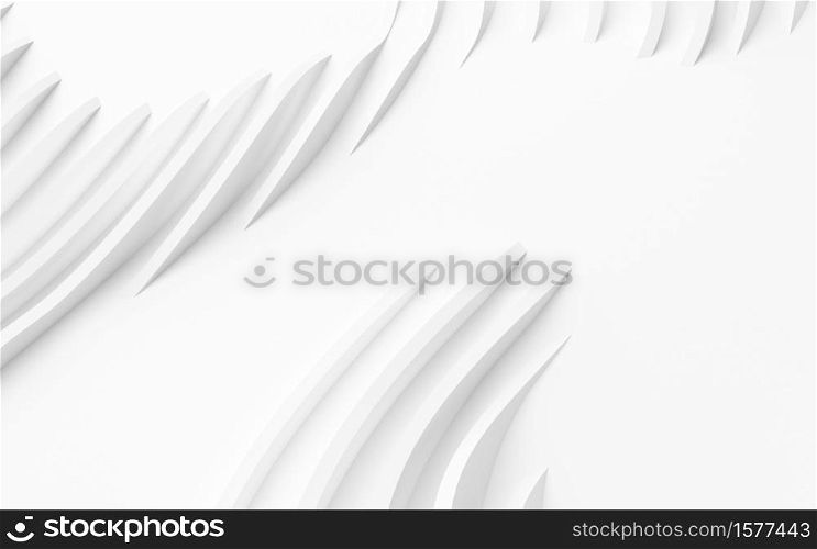 Abstract Curved Shapes. White Circular Background. Abstract background. 3d illustration
