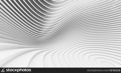 Abstract Curved Shapes. White Circular Background. Abstract background. 3d illustration