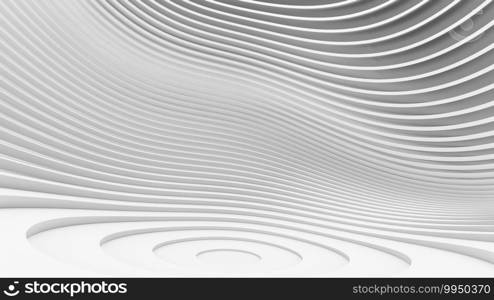 Abstract Curved Shapes. White Circular Background. Abstract background. 3d illustration