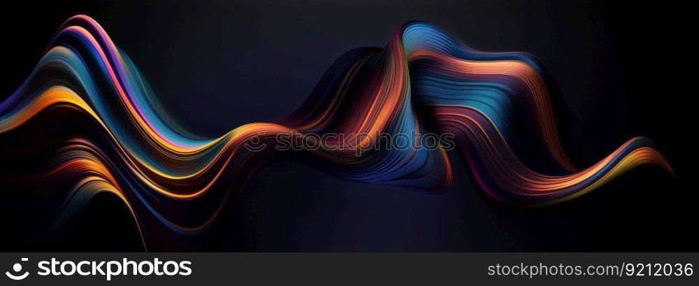 Abstract Dark Background with Colorful 3D Shape. Abstract 3D Background