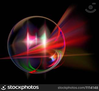Abstract dark fractal background. Power lines. Circle sphere. Abstract fractal background. Circle, sphere