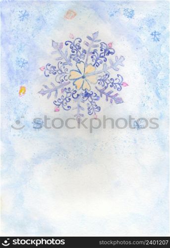 Abstract decorative snowflakes design, hand drawn illustration.