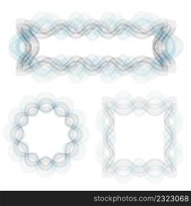 Abstract Decorative Wave Frames Isolated on White Background. Wave Frames