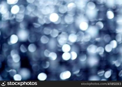 Abstract defocused blur blue christmas lights background