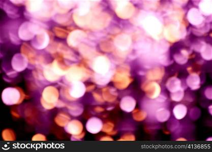 Abstract defocused blur purple christmas lights background