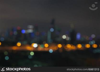 abstract defocused bokeh business cityscape area at night light sky background