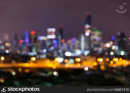 abstract defocused bokeh business cityscape area at night light sky background