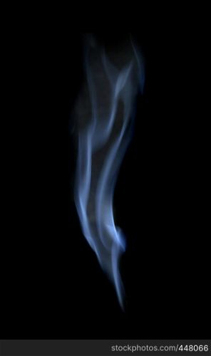 Abstract defocused white smoke isolated on black background