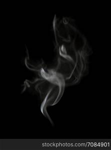 Abstract defocused white vapor isolated on black background