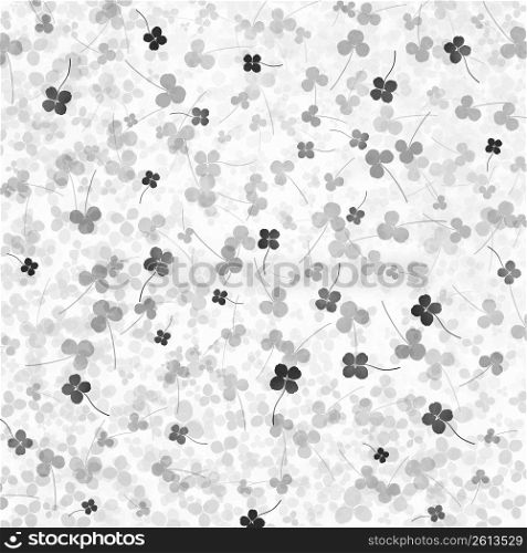 Abstract design with flowers in black and grey