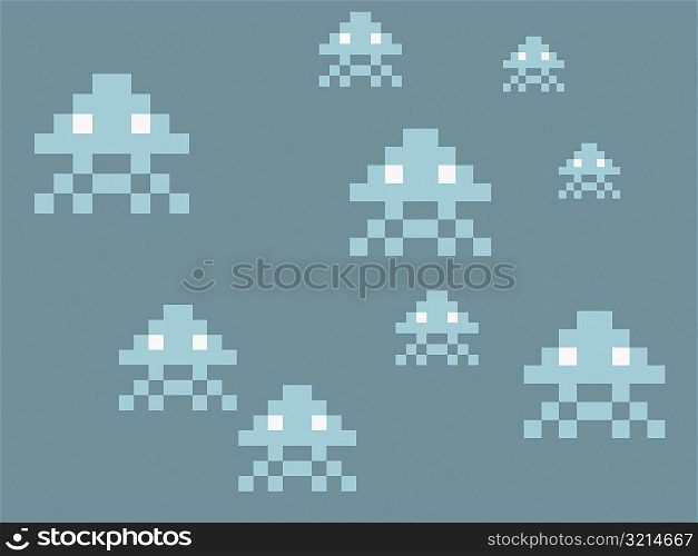 Abstract designs on a colored background