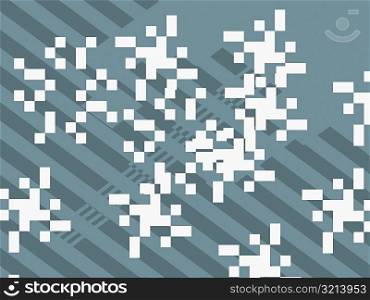Abstract designs on a striped background