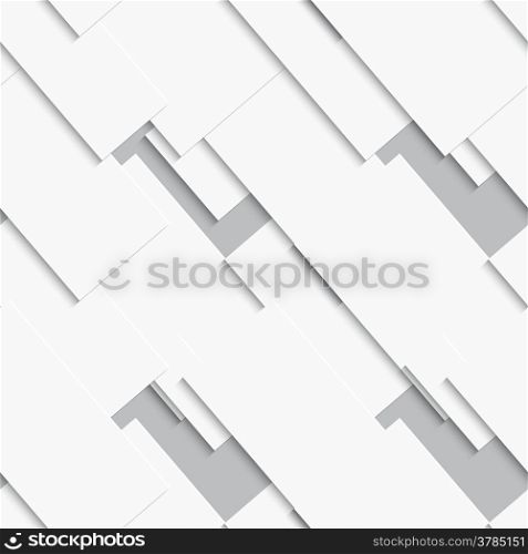 Abstract diagonal seamless background with white cards on gray with realistic shadows&#xA;&#xA;&#xA;