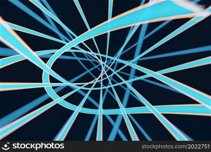 Abstract digital Technology connection moving Glowing lines background 3D rendering