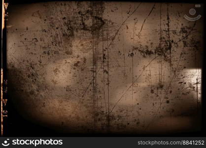 Abstract dirty or aging film. Dust particle and grain texture or dirt use for overlay film frame effect with space for vintage grunge design.