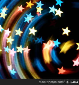 abstract disco colored stars motion background