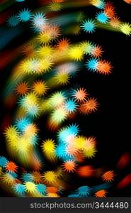 abstract disco colored stars motion background