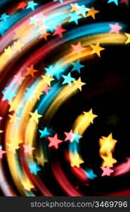 abstract disco colored stars motion background