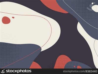 Abstract doodle template artwork decorative style minimal. Overlapping with soft colors background. Vector