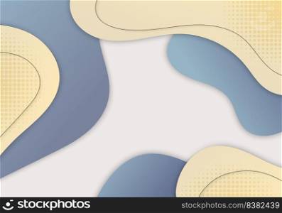Abstract doodles hand drawing design decorative with wavy and halftone. Overlapping template design artwork background. Vector
