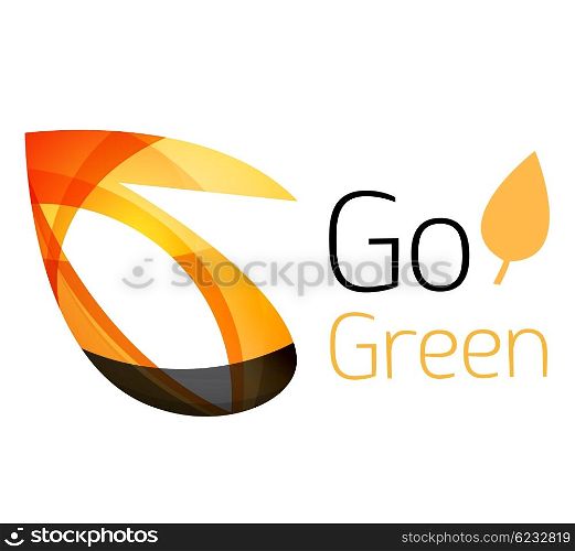 Abstract eco leag logo design made of color pieces - various geometric shapes. Abstract eco leaves logo design made of color pieces - various geometric shapes. Geometric nature concept. colorful icon