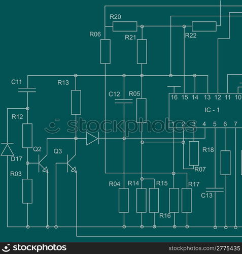 Abstract electrical scheme background. Vector design