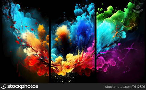 Abstract elegant of three background design to use as backdrop on dark background. Generative AI