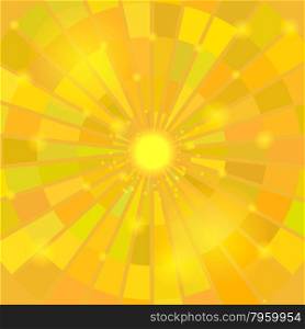 Abstract Elegant Sun Background. Yellow Mosaic Pattern. Abstract Elegant Yellow Sun Background.