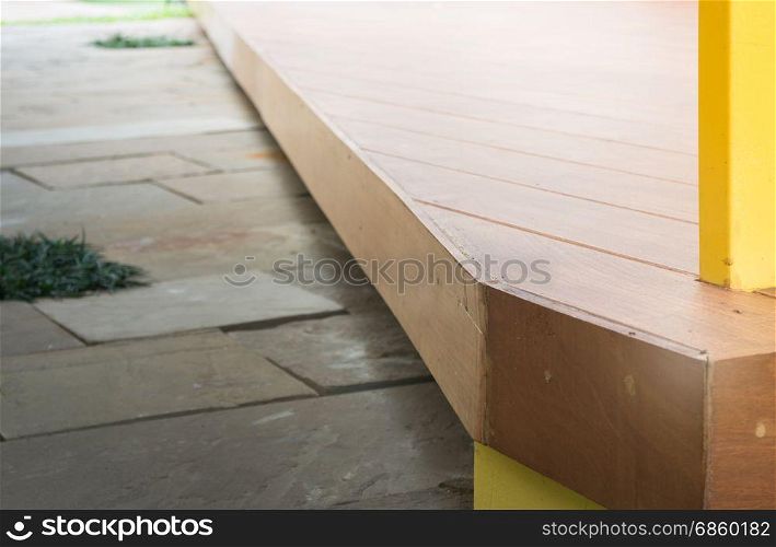Abstract empty interior wooden stage corner, stock photo