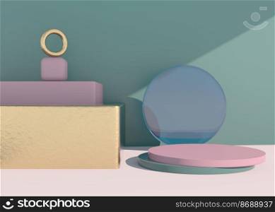 Abstract empty podium with shadow. Mock up stand for product presentation. 3D. Minimal concept. Display product.. Abstract empty podium with shadow. Mock up stand for product presentation. 3D Render. Minimal concept. Display product.